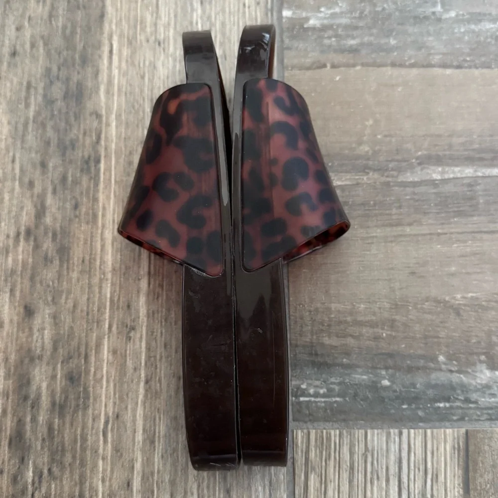 J. Crew Women's Leopard-Print Jelly Slide Sandals in Brown